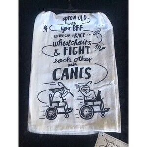 Primatives By Kathy Flour Sack Dish Towel Funny Saying Friendship Marriage NWT